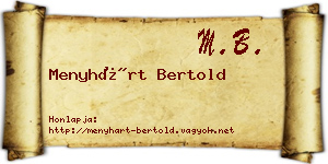 Menyhárt Bertold névjegykártya